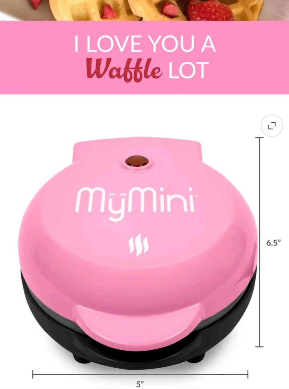 MyMini-Heart 🩷 Waffle Maker (Pink🩷)